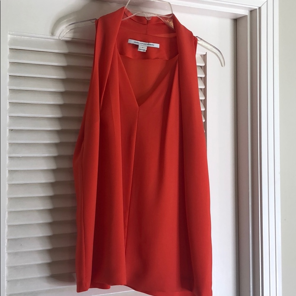 DVF coral blouse